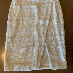 White two piece sequin dress